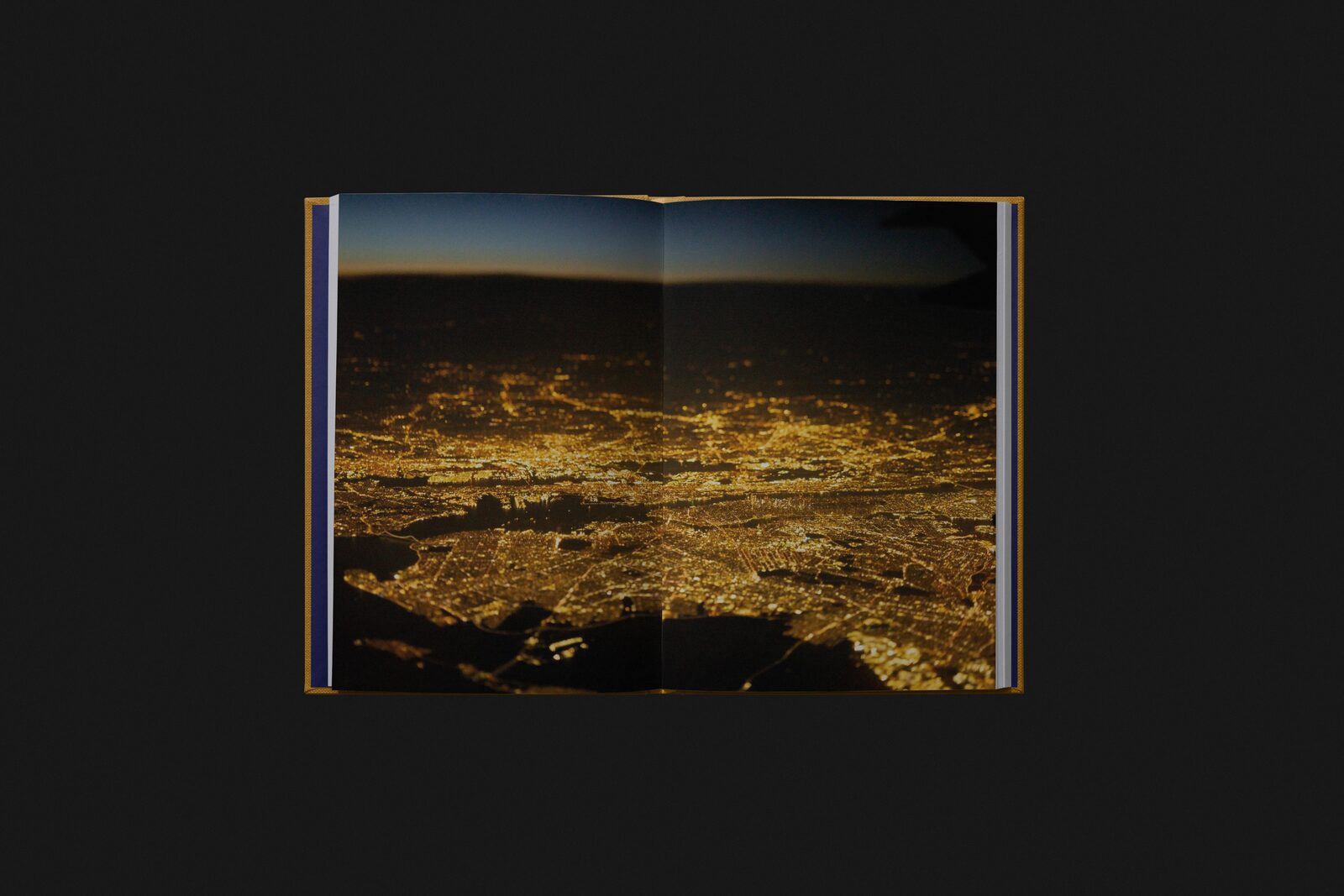Interior spread — city lights at night
