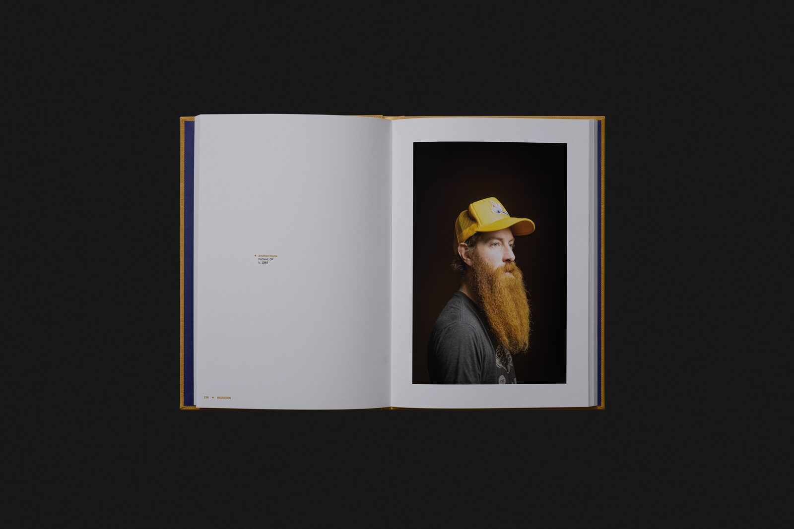 Interior spread — portrait in yellow cap